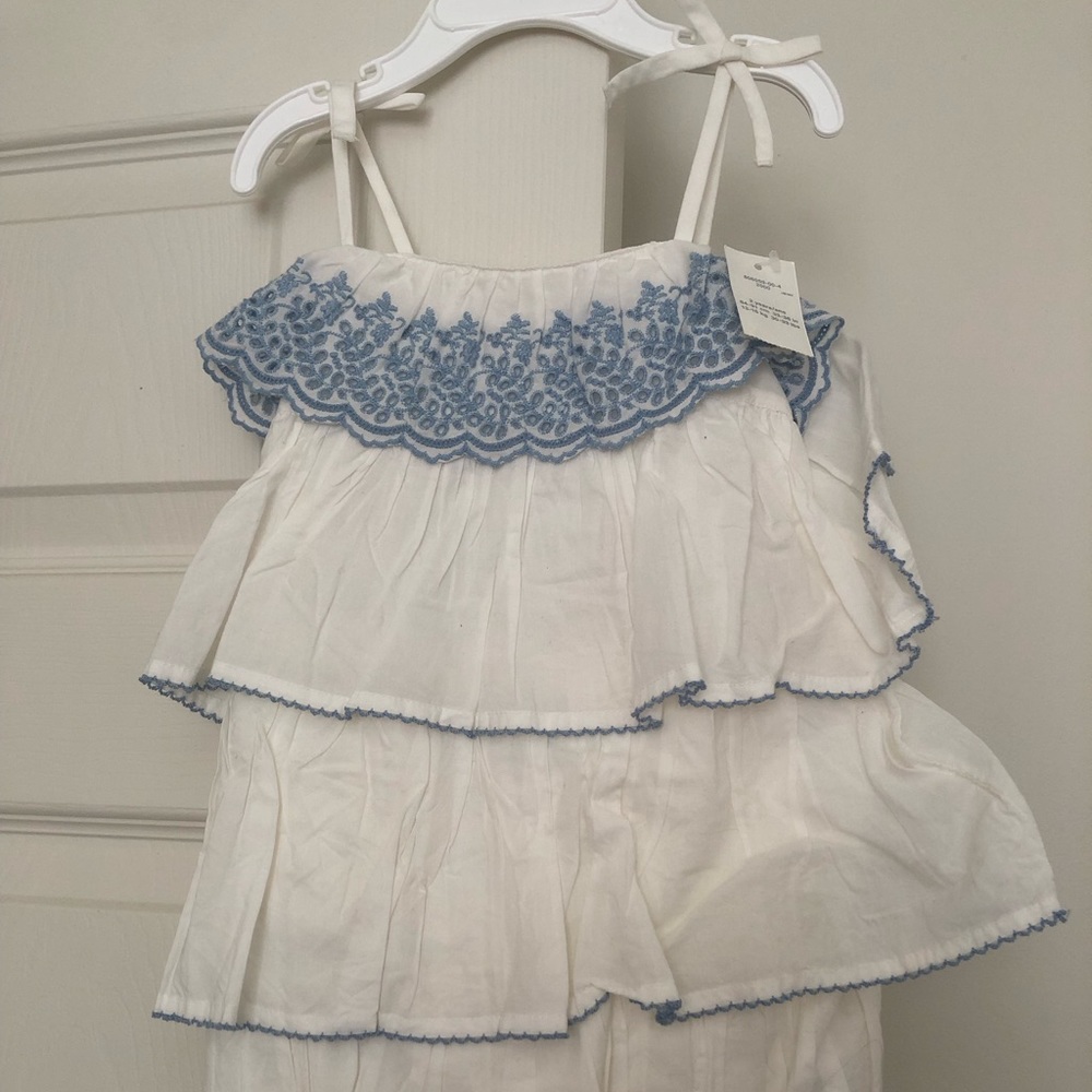 NWT Baby Gap 2 years white with blue dress